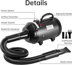Sıcaklık ayarlanabilir Pet saç Blower köpek bakım kurutucular için hayvan saç kurutma makinesi ev kedi köpek - Product Image 2