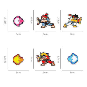 スミンピンピクセルスタイルアニメエナメルピンビデオゲームラペルバッジロンケンホゴーストウェーブフィストピンカスタム服バッグアクセサリー - Product Image 6