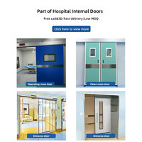 Porte battante pour salle blanche, certifiée ISO/CE, en aluminium alvéolaire, conception anti-collision, pour usage hospitalier