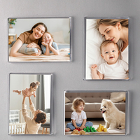 Bingkai Foto Magnet Kulkas Akrilik Transparan Anti UV untuk Dinding, Logo Custom, Natal, Halloween