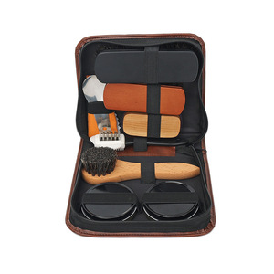 Shoe Care <b>Kit</b> Leather <b>Polish</b> Dual Color With Cloth And Metal Shoe Horn For Men - Product Image 2