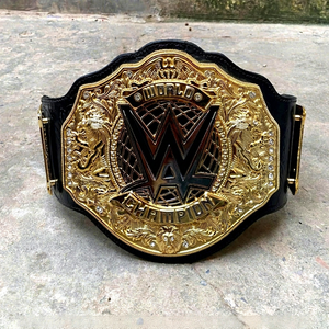 Cinturón de Campeón Mundial de la WWE, Cinturón de Lucha Libre de Cuero Chapado en Oro, Equipo de Artes Marciales Unisex - Product Image 1