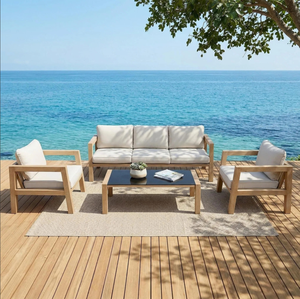 Juego de Sofás para Exteriores J&M, Estructura de Aluminio, Asientos de Tela, Diseño Tropical Ecológico para Jardín, Terraza, Villa, Sala de Estar, Parque - Product Image 6