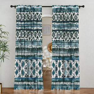 Aquarelle occultant chambre assombrissement velours isolation thermique économie d'énergie rideaux de fenêtre chaque taille 59 pouces * 98 pouces velours bleu - Product Image 5