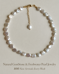 Collar <span class=keywords><strong>de</strong></span> <span class=keywords><strong>Perlas</strong></span> Barrocas <span class=keywords><strong>de</strong></span> Agua Dulce con Baño <span class=keywords><strong>de</strong></span> Oro y Acero Inoxidable, Diseño Moderno y Natural, Bajo MOQ Personalizado, para Uso Diario - Product Image 2