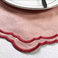 Serviette de table brodée à la main en lin 100% Eternal Eagle, forme spéciale, taille et couleur personnalisables, pour la maison et les mariages