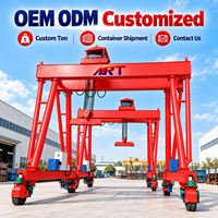 Mobile Rubber-Tired Gantry Crane, Kapasitas Beban yang Dapat Disesuaikan untuk Pekerjaan Pengangkatan Kontainer di Terminal Yard