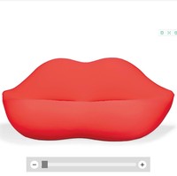 Salon en tissu de style européen Chaise de café Chesterfield Canapé moderne Canapé sexy en forme de lèvre rouge flamboyant