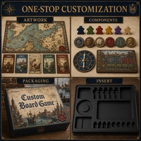 Jeu de société personnalisé Hanseatic Trade, jeu de cartes de stratégie maritime avec meeples en bois, papier couché 350g pour projets muséens et urbains