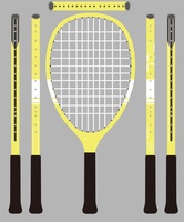 TYPTI Ensemble de raquettes en fibre de carbone T700 de haute qualité avec cordes en nylon, comprenant 1 raquette