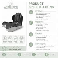 Coussin de siège en mousse à mémoire de forme personnalisé avec support dorsal, housse lavable OEM, pour chaise de bureau et voiture, vente en gros