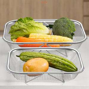 Escurridor de Cocina Retráctil y Ajustable de Acero Inoxidable de Grado Alimenticio Multiusos Syh245 al por Mayor - Product Image 2