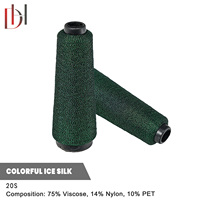 Fil à tricoter et à tisser 75% Viscose 14% Nylon 10% PET 20s, filé à double torsion, teint, options de couleurs vives pour vêtements quotidiens