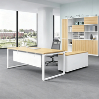 Meubles de bureau commerciaux en bois simples et modernes sur mesure, bureau de direction moderne, table de direction en forme de L, bureau de patron