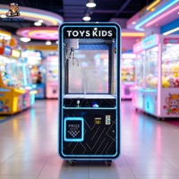 Machine à griffes à monnayeur avec éclairage néon LED, machine de jeu d'arcade pour enfants, console de distribution de peluches