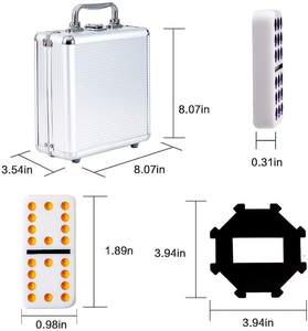 <span class=keywords><strong>Jeu</strong></span> de dominos mexicain dans un étui en aluminium, pour les familles et les enfants de 8 ans et plus - Product Image 4