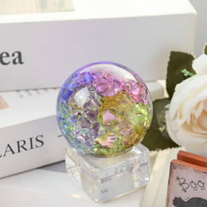 ลูกบอลคริสตัลสีขาวขายส่ง ของตกแต่งบ้านตั้งโต๊ะ ลูกบอลลายแตกสีขาวสไตล์ทะเลจีนตะวันออก งานฝีมือคริสตัลอื่นๆ - Product Image 4