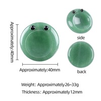 Pierre de méditation ronde sculptée de 40 mm, motif dessin animé mignon, en pierre semi-précieuse, pierre de pouce, artisanat en cristal pour massage au jade, soulagement du stress, cadeau
