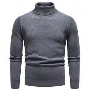 Hot Bán OEM Thiết Kế Giản Dị Tùy Chỉnh Đầy Đủ Tay Áo Bodysuit Top Áo Thun Cao Người Đàn Ông Cao Cổ Áo Len - Product Image 3