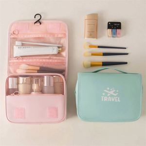 Large Capacity Waterproof PU Makeup <b>Storage</b> Bag Travel Foldable Hanging Cosmetic Organizer <b>Toiletry</b> Bag - Product Image 3