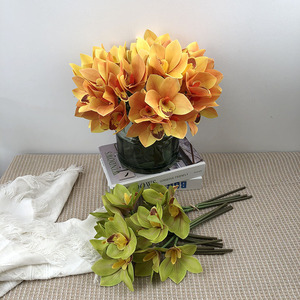 Orchidées Phalaenopsis artificielles Huilan pour la décoration moderne de la maison, plante décorative, ornement de jardin, fleurs artificielles, fausse herbe, verdure - Product Image 2