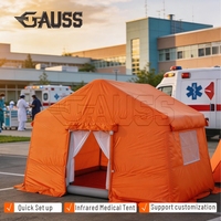 Tente médicale gonflable à double couche grande taille, gonflage rapide, quatre saisons, hermétique, pour secours d'urgence en extérieur