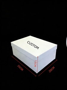 Boîte à chaussures en carton écologique personnalisée avec logo imprimé en relief, papier de soie, emballage cadeau pour chapeaux, casquettes, vêtements, chaussettes - Product Image 2