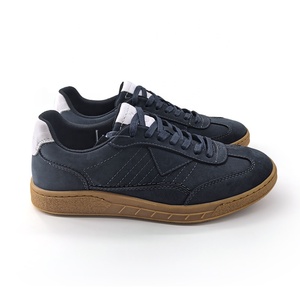 Chaussures plates pour hommes, respirantes, légères, en cuir véritable <span class=keywords><strong>bleu</strong></span>, style britannique, à lacets, antidérapantes, pour la marche - Product Image 3