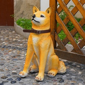 Realistiche handgemaakte eco-vriendelijke Akita Inu hondenmodel hars sculptuur met schilderachtig patroon voor tuin, binnenplaats, villa en huisdecoratie - Product Image 5