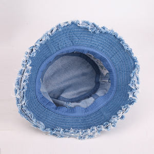 캐주얼 봄 여름 워시 휴가 어부 모자 거지 사용자 정의 로고 버킷 모자 넓은 챙 비치 레트로 솔리드 버킷 모자 - Product Image 3