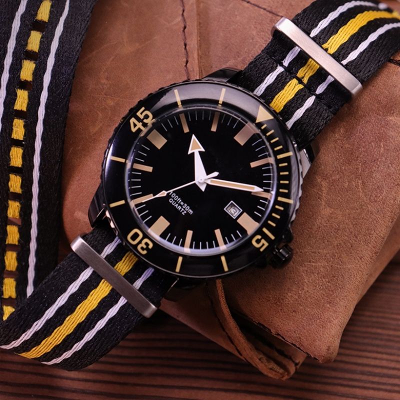 Black white yellow nylon