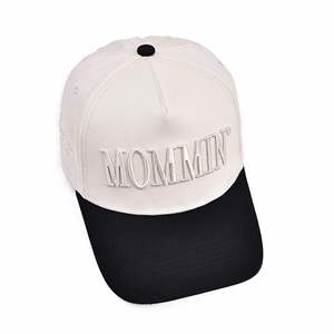Women's Spring Summer Outdoor Sun Protection Baseball Cap New Letter Embroidery 'MOMMIN' <b>Duck</b> Tongue <b>Hat</b> Canvas Trucker <b>Hat</b> - Product Image 3