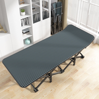 Lit de camping pliable en métal Oxford léger et inclinable - Utilisation portable en extérieur en cas d'urgence pour le bureau et l'hôpital