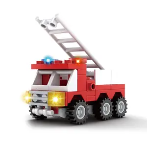 Costruzione città vigili del fuoco camion bambini vigili del fuoco Building Block pompiere figure scala modello di emergenza mattoni giocattoli