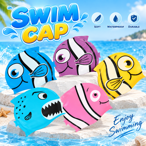 <span class=keywords><strong>Gorro</strong></span> de Natación de Silicona Suave e Impermeable con Diseño de Peces de Dibujos Animados para Niños y Niñas, Ideal para <span class=keywords><strong>Piscina</strong></span>, Playa y Lecciones - Product Image 1