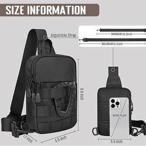 กระเป๋าคาดอกขนาดเล็กแบบกำหนดเองสำหรับผู้ชาย เหมาะสำหรับการเดินทาง ทำงาน เล่นกีฬา แนวทหาร ใช้กับระบบโมลล์ ใส่เครื่องมือ กันน้ำ ใช้งานได้หลากหลาย กระเป๋าสะพายข้างขนาดเล็ก - Product Image 2