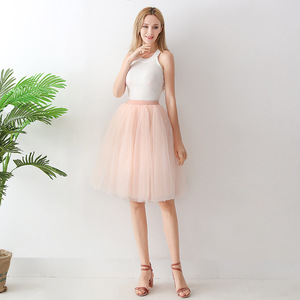 Jupe Tutu en <span class=keywords><strong>Tulle</strong></span> <span class=keywords><strong>Blanc</strong></span> pour Adulte avec Filet Plissé à 5 Couches Jupe Tutu Rouge Bouffante de 65 cm Jupons de Ballet de Noël pour Filles - Product Image 5
