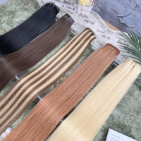 Extensions de cheveux humains vierges Remy européens doublement étirés, couleur mèche, à clipser invisibles, sans couture, vente en gros