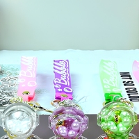 Porte-clés Astronaute en Acrylique Transparent avec Pendentif Shaker, Perles Bulles et Paillettes, Breloque de Sac