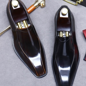 Chaussures habillées pour hommes en cuir véritable à bout carré, motif floral, à lacets, résistantes, pour le bureau et la carrière, grandes tailles, vente en gros - Product Image 6