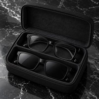 Étui de protection rigide en EVA pour lunettes, personnalisable avec logo, fermeture éclair, pour grandes montures de lunettes de soleil et de vue, impression personnalisée, vente en gros