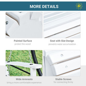Silla Colgante de Madera de 3 Plazas con Capa Impermeable, Decoración de Jardín, Silla Columpio de Porche con Mesa de Centro <span class=keywords><strong>Plegable</strong></span> - Product Image 5