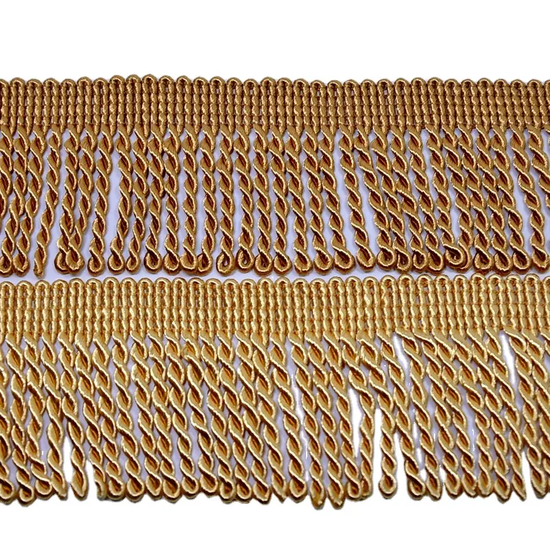 Wholesale High Quality Direct Supply Uniform 6.5CM More thicker Gold Bullion Fringe Tassel for Flag