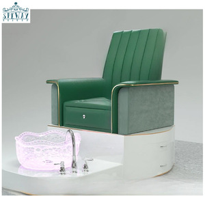 Moderno lujo belleza salón de uñas muebles pedicura Silla de alta calidad Silla de uñas placa de cerámica con función de perforación de luz - Product Image 3