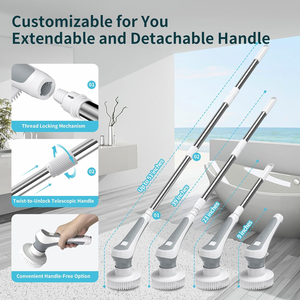 แปรงทำความสะอาดไฟฟ้าในห้องครัวห้องน้ำด้ามยาว8 1ด้ามสำหรับที่ขัดแบบหมุนสำหรับรอยแยกอ่างเครื่องใช้ในบ้านพลาสติก - Product Image 2