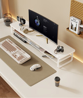 Support de moniteur à tiroir en maille extractible, rehausseur d'écran multi-niveaux, rangement de bureau, support d'écran d'ordinateur, organisateur de bureau pour ordinateur portable, maison et bureau
