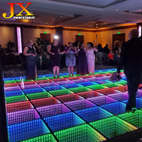 Panel de Piso de Baile con Espejo Infinito 3D Interactivo de Cristal Magnético que Cambia de Color para Discotecas y Bodas, Luz LED de 16 x 16