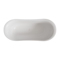 Baignoire autoportante en acrylique de style impératrice rétro européen de 1,7 m x 1,6 m avec pieds en ABS dorés