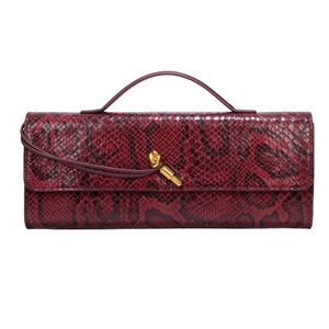 Sac de soirée de luxe pour femme en similicuir serpent avec bandoulière amovible et poignée supérieure, pochette pour le bureau et les dîners formels - Product Image 6