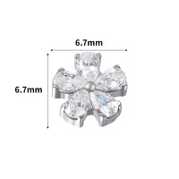 Anting-anting tusuk tulang rawan titanium G23 bertahtakan zircon, aksesoris tindik tubuh yang lucu untuk wanita